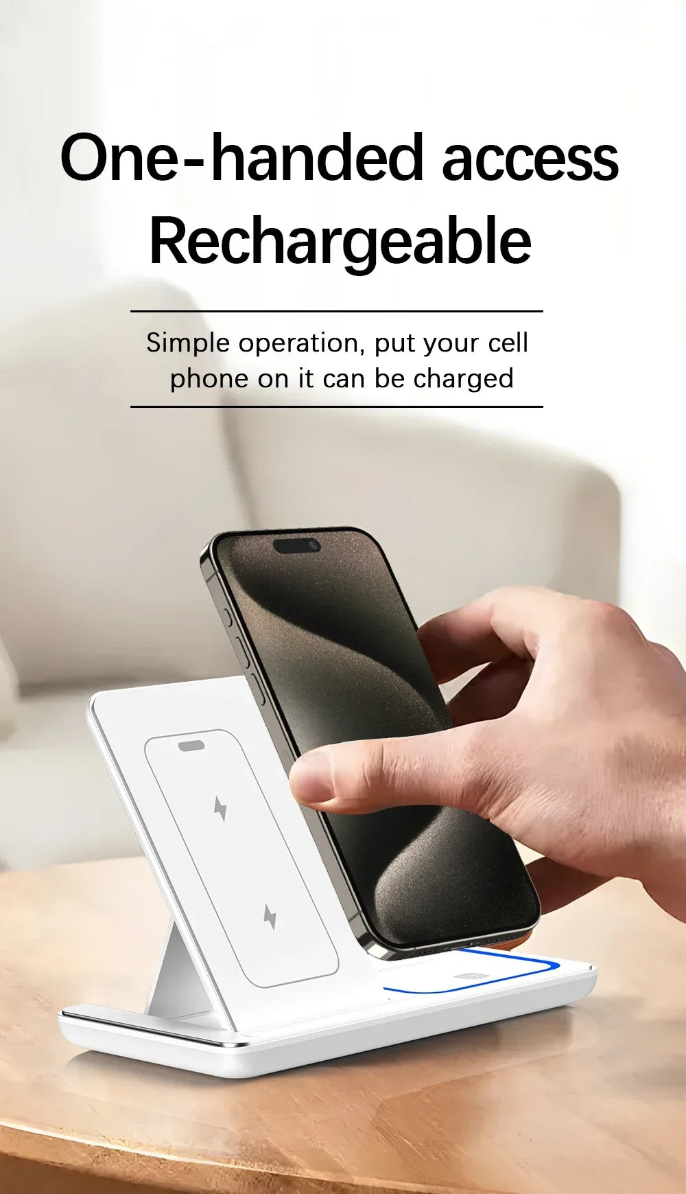 100W 3 in 1 Wireless Charger Holder for Iphone 16 15 14 13 12 Apple Watch S10/9/8 Airpods 4 Pro 2 Foldable Fast Charging Station